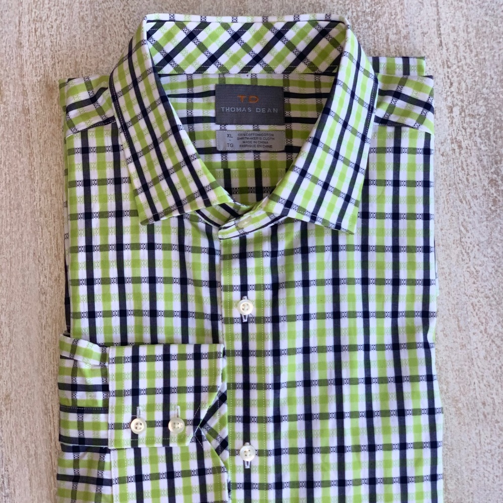 Thomas Dean Long sleeved Plain Button Down shirt